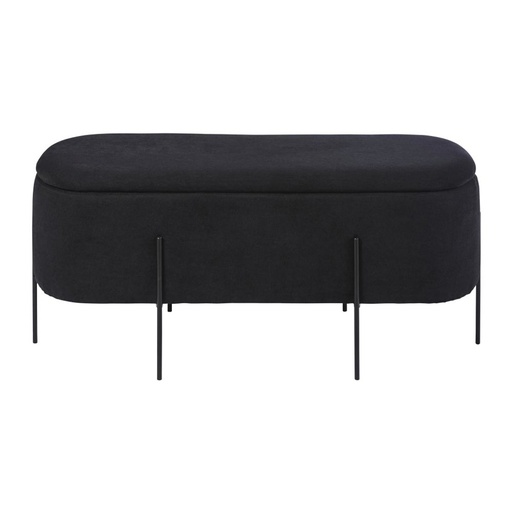 [CN921125] Banquette coffre Allister en velours noir