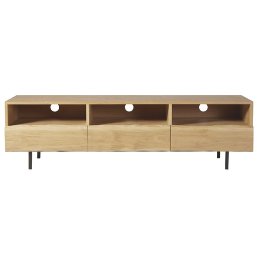 [CN418721] Meuble TV Magnus 3 tiroirs en chêne massif