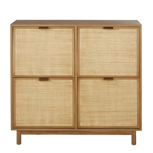 [CN321767] Meuble à chaussures Tarifa 4 portes cannage en rotin