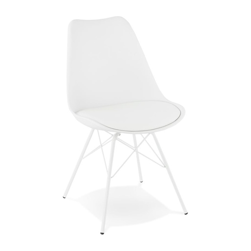 [OPJ013642CV] Chaise métal Birgit design scandinave blanche