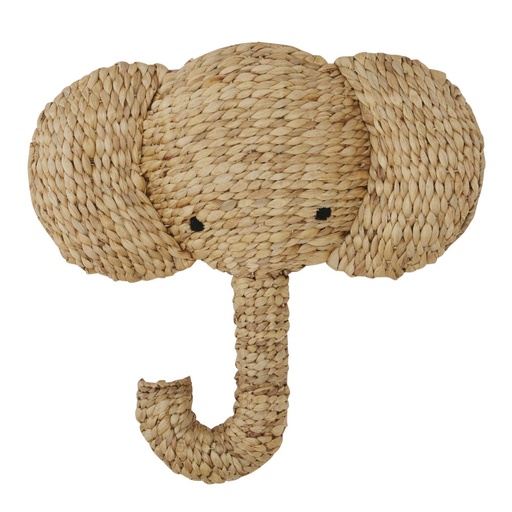 [CN921582] Décoration murale trophée Gaetan éléphant en fibre végétale