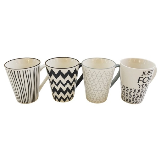 [ZON704731CV] Mug céramique imprimé noir blanc à l'unité