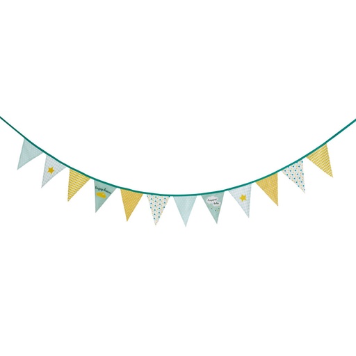 [CN917087] Guirlande décorative  fanions Gaston en coton imprimé L200