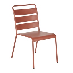 [CN421926] BELLEVILLE - Chaise en métal terracotta