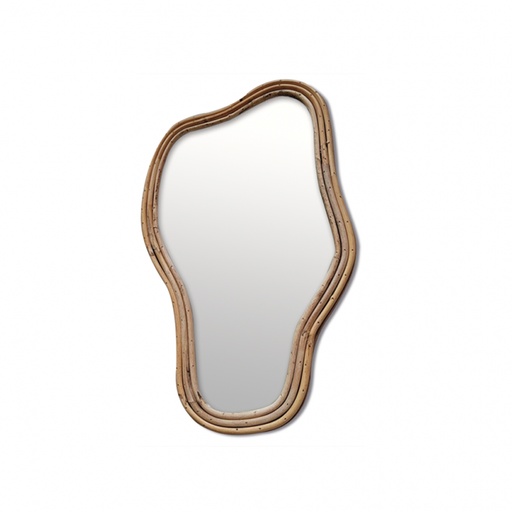 [OPJ015045CV] Miroir Organic, cadre en raphia naturel