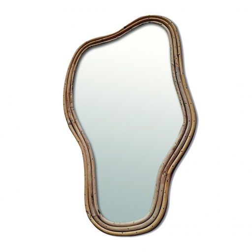 [OPJ015046CV] Miroir Organic avec cadre raphia naturel gm