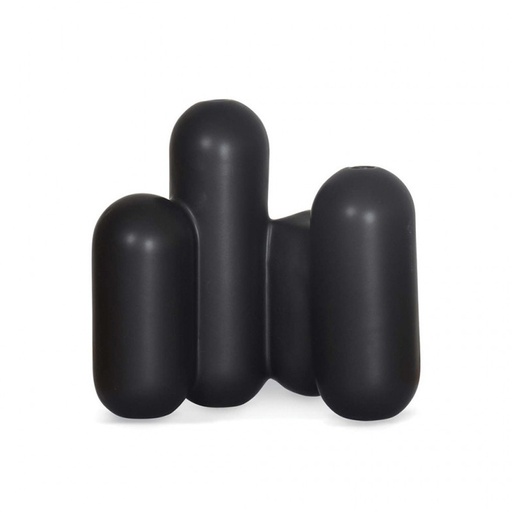 [OPJ015262CV] Vase en grès cérame noir moucheté Multi