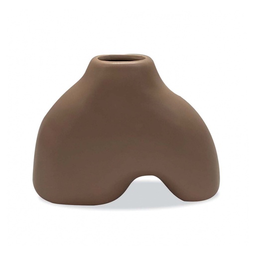 [OPJ015276CV] Vase en grès cérame nude moucheté Spirtuel