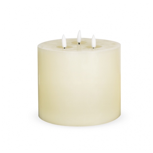[OPJ014060CV] Bougie Flamme led 3 mèches en cire naturelle