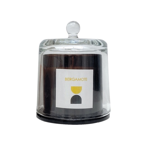 [OPJ015623CV] Bougie en verre senteur bergamote PLT en forme de cloche