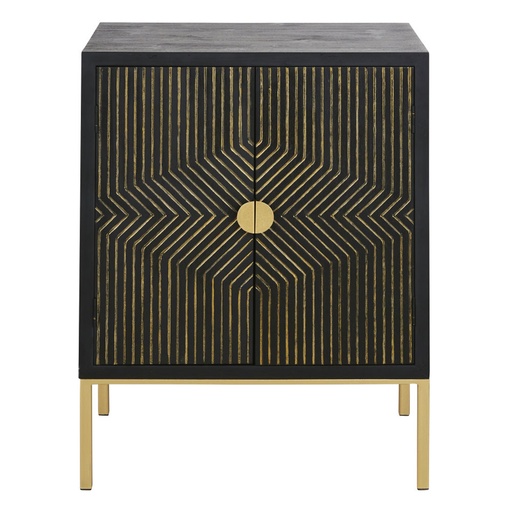 [CN721984] Buffet Clapham 2 portes noir mat et gravure dorée
