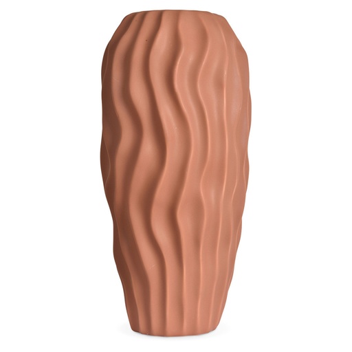 [OPJ013667CV] VAGUE - Vase en grès cérame terracotta 16,7x34,5cm