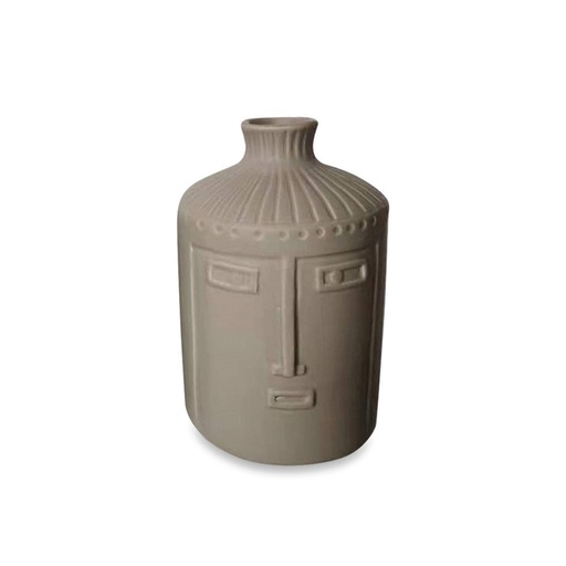 [OPJ014088CV] Vase Sumo en grès cérame taupe