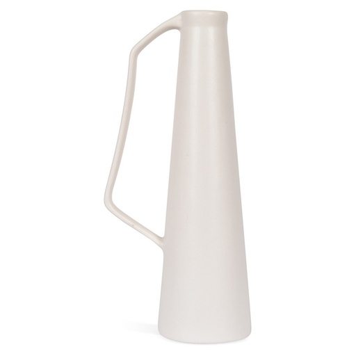 [OPJ014078CV] Vase Anse, couleur blanche en grès cérame