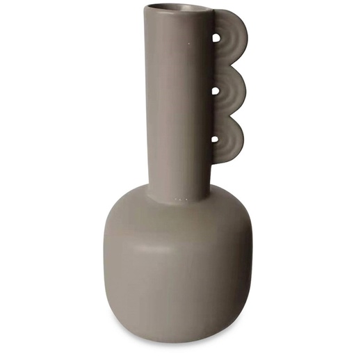 [OPJ014064CV] Vase Onde stone en grès cérame taupe