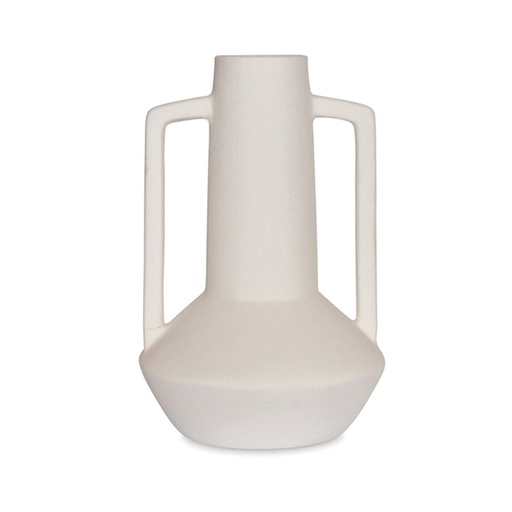 [OPJ015186CV] Vase Line en grès cérame blanc
