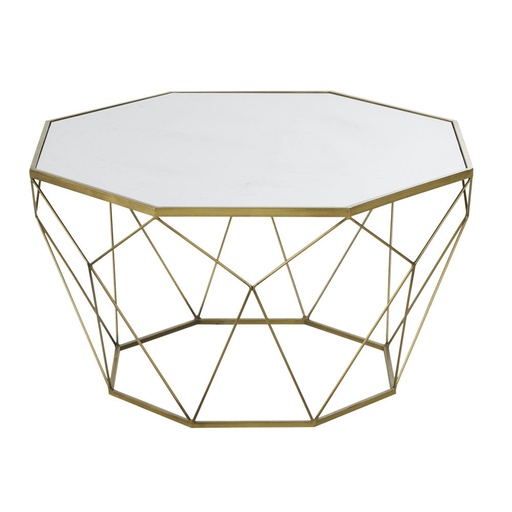 [CN522979] Table basse Blossom en marbre blanc et métal coloris laiton doré