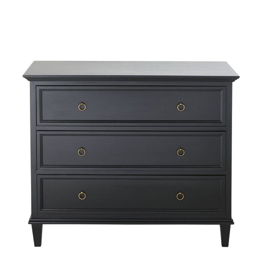 [CN618744] Commode Cambronne 3 tiroirs noire L100