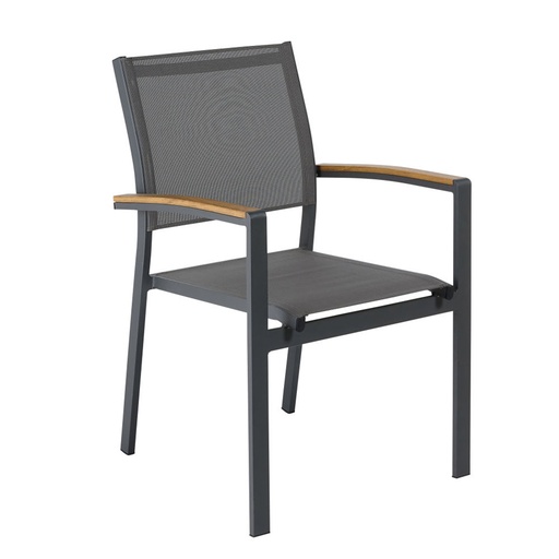 [CN517513] Fauteuil de jardin Fuji en aluminium gris anthracite