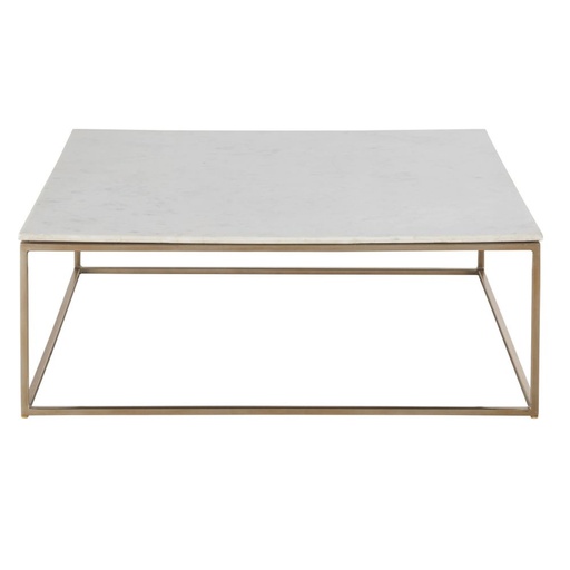 [CN521699] Table basse carrée Marble en marbre blanc et métal coloris laiton