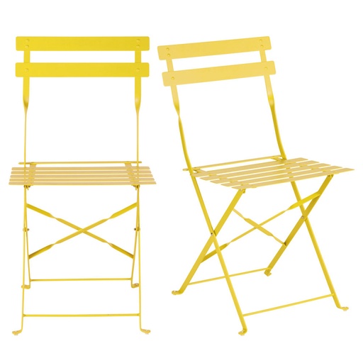 [CN622945] GUINGUETTE - Chaises de jardin pliables en acier jaune