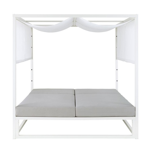 [CN217517] Lit de jardin Caraïbes en aluminium blanc