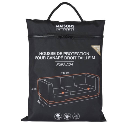 [CN822965] Housse de protection Puravida pour canapé de jardin droit 3 places noire