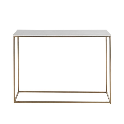 [CN821724] Console Marble en marbre blanc et métal coloris laiton
