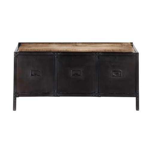 [CN714683] Meuble d'entrée Scott en métal noir 3 casiers de rangements