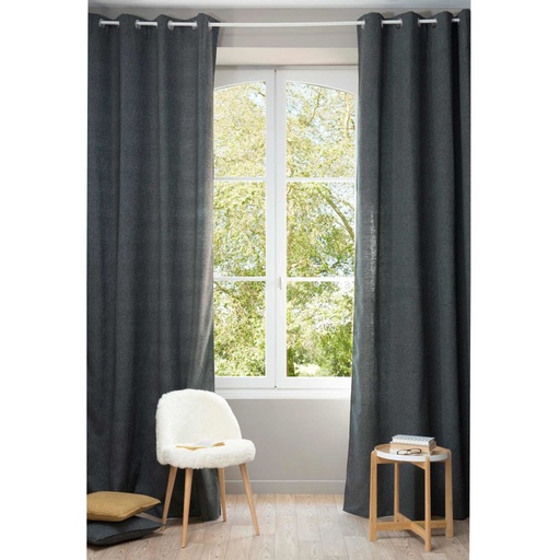 [CN315356] Rideau à œillets en polyester recyclé gris carbone à l'unité