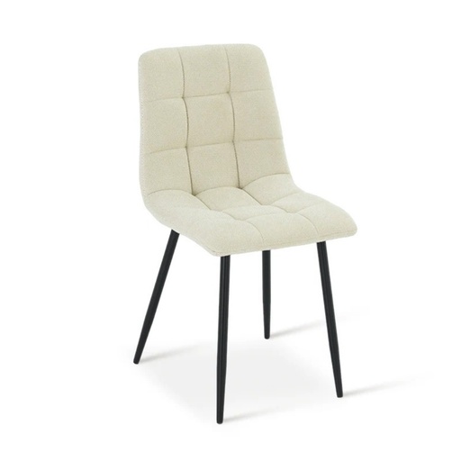 [KEN101411CV] Chaise Alice en tissu texturé beige clair