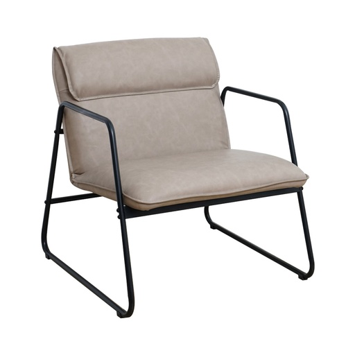 [KEN101911CV] Fauteuil Eva en simili cuir taupe