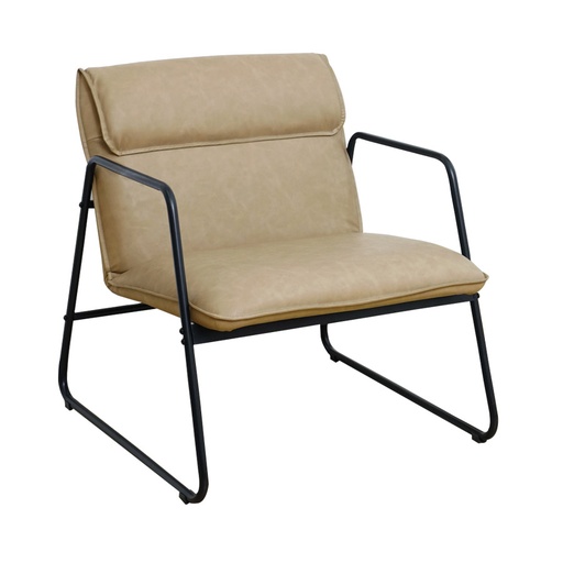 [KEN101912CV] Fauteuil Eva en simili cuir crème