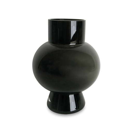 [OPJ012861CV] Vase en verre noir Pino rond