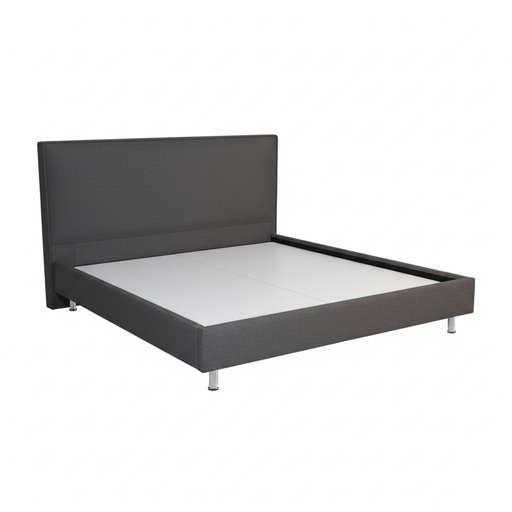 [CASADLTDLG2198] Lit double City convient pour un matelas de 180 x 200 cm tête de lit gris