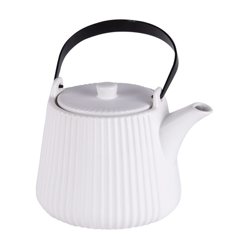 [BAD207190] Théière Tiao en grés blanc avec filtre