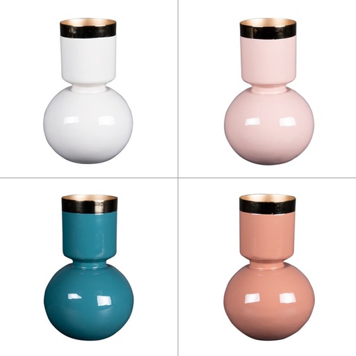 [BAD855029] Vase Venizia en métal rond, modèle multicolore (1 modèle aléatoire)