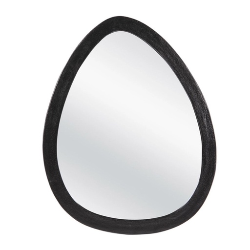 [BAD954084] MADINA - Miroir forme œuf en métal noir 63x52cm