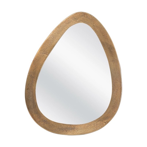 [BAD954087] MADINA - Miroir forme œuf en métal doré 48x32cm