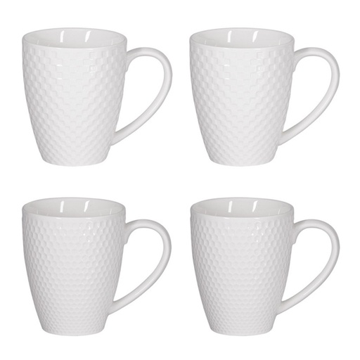 [BAD237531] Coffret Snow de 4 mugs en porcelaine blanc