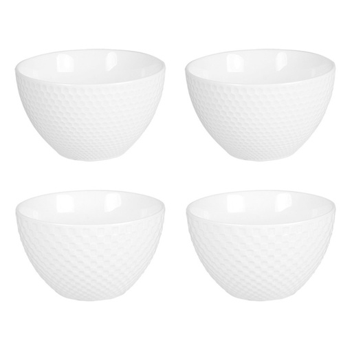 [BAD237532] Coffret Snow 4 coupelles en porcelaine blanc