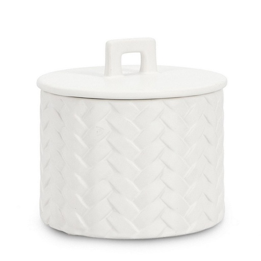 [BIZ0160235] Bougie en céramique en blanc Twine avec couverture