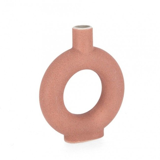 [BIZ0500441] Vase en grès couleur saumon Lytir