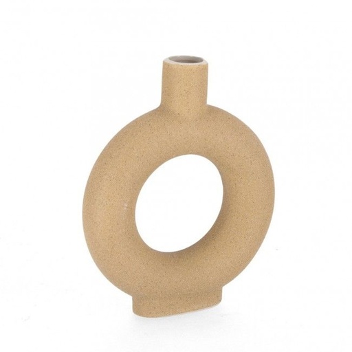 [BIZ0500437] Vase en grès beige Lytir
