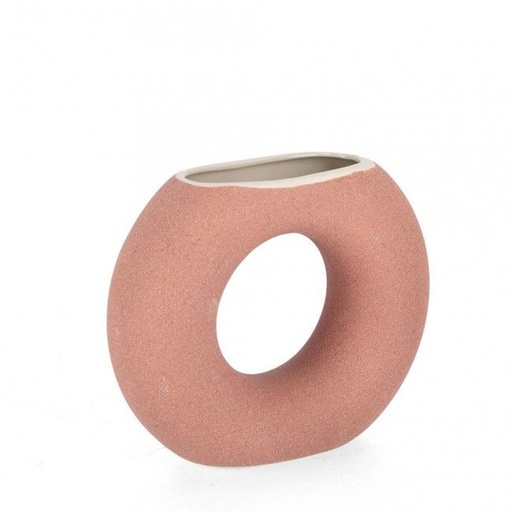 [BIZ0500447] Vase Loki en grès saumon