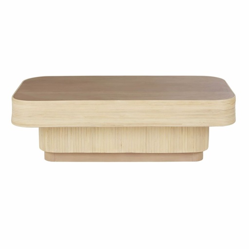 [CN123479] Table basse Viro en bois de mahogany et décor calamus
