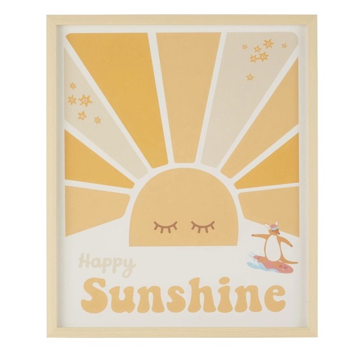 [CN922608] SUNSHINE - Tableau imprimé soleil jaune, orange et blanc 50x60