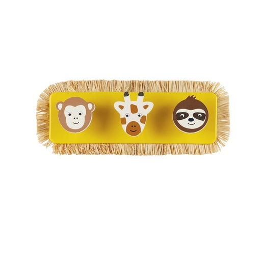 [CN822588] CHAMAREL - Patère 3 crochets animaux jaunes, beiges et marron