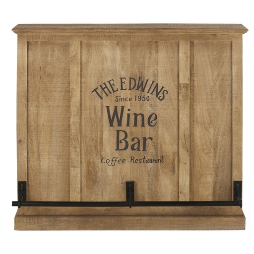 [CN223040] Bar Germain 1 porte en bois de manguier massif et métal noir