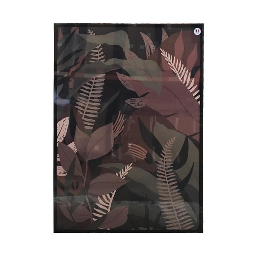 [LX57401100X140] Toile Fossey en caisse américaine noire, motif nature